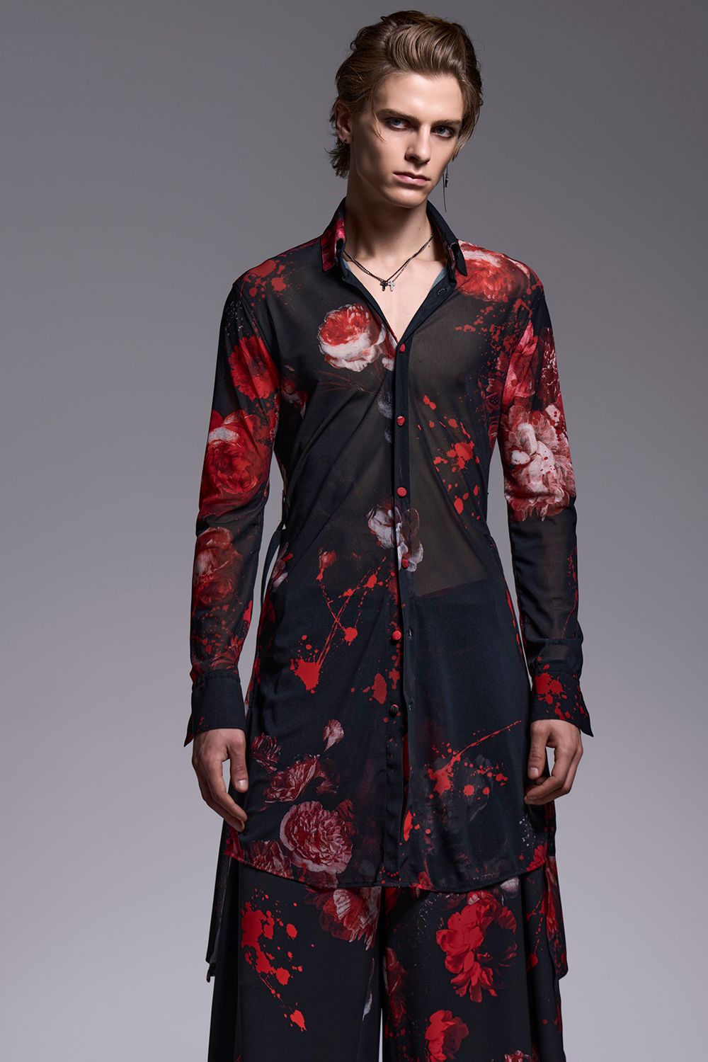 Flora Mesh Flare Shirt / フローラメッシュ フレアシャツ