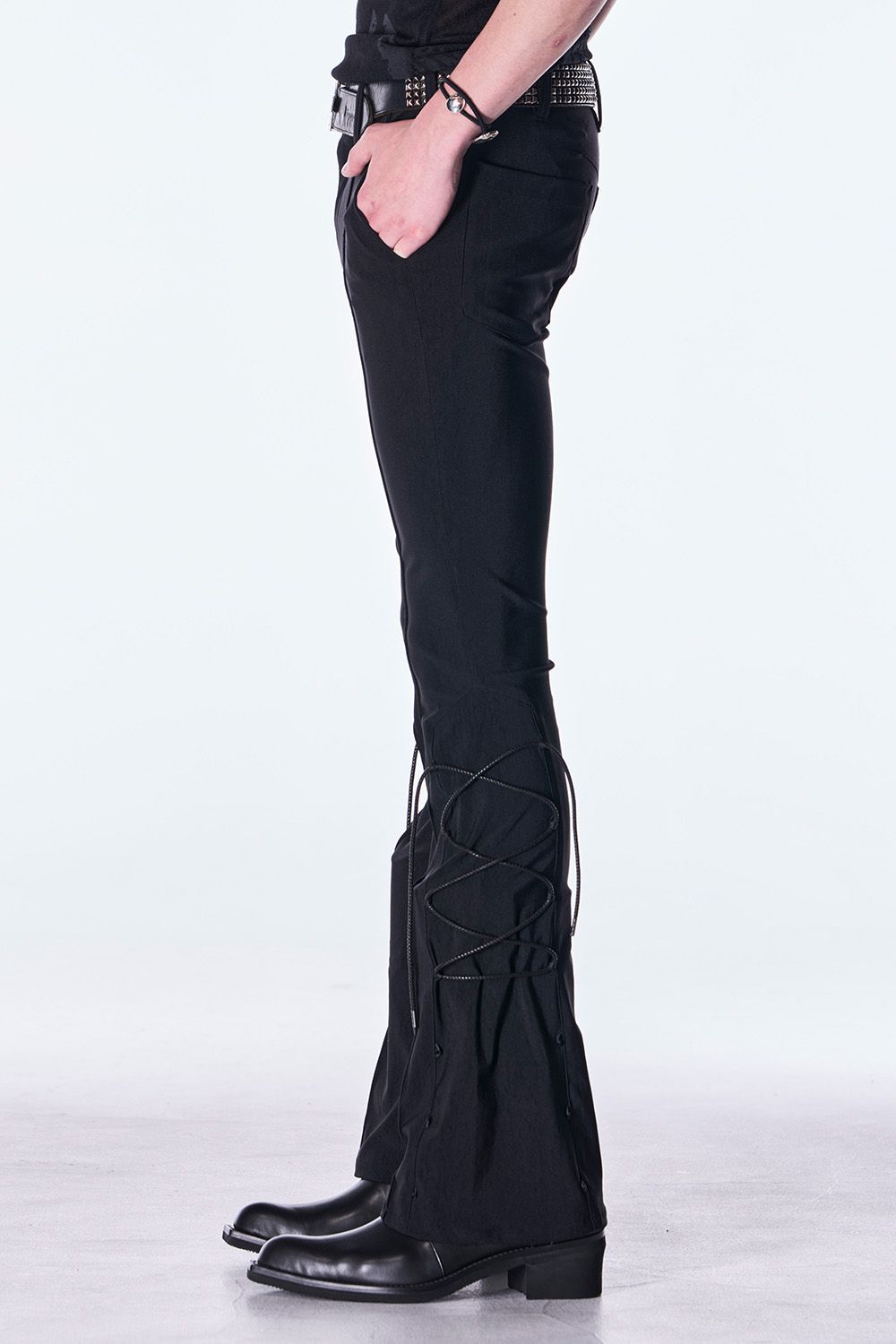 High Tension Jersey Lace Up Flare Pants / ハイテンション ジャージ レースアップ フレア パンツ