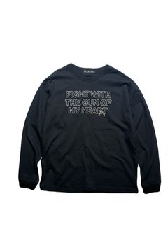 VIN/JER LS/EMB*CRY / ヴィンテージ ジャージ ロングスリーブ T エンブロイダリーメッセージ クロスガンクリスタル