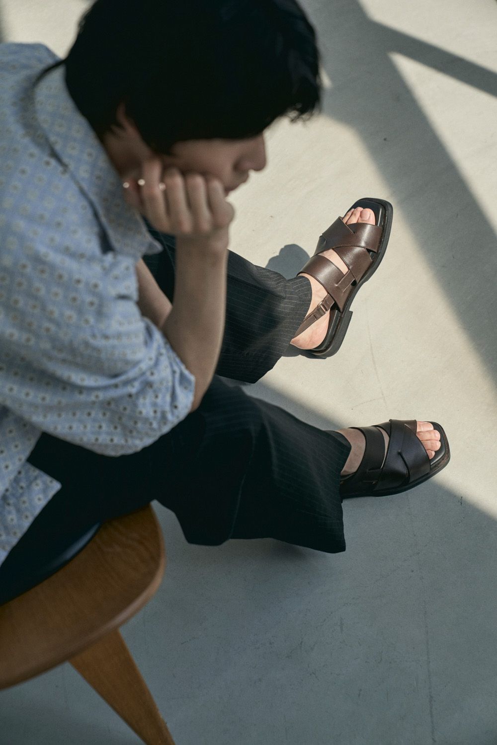 Band & SR buckle sandals / バンド アンド サイドリリースバックル レザー  サンダル