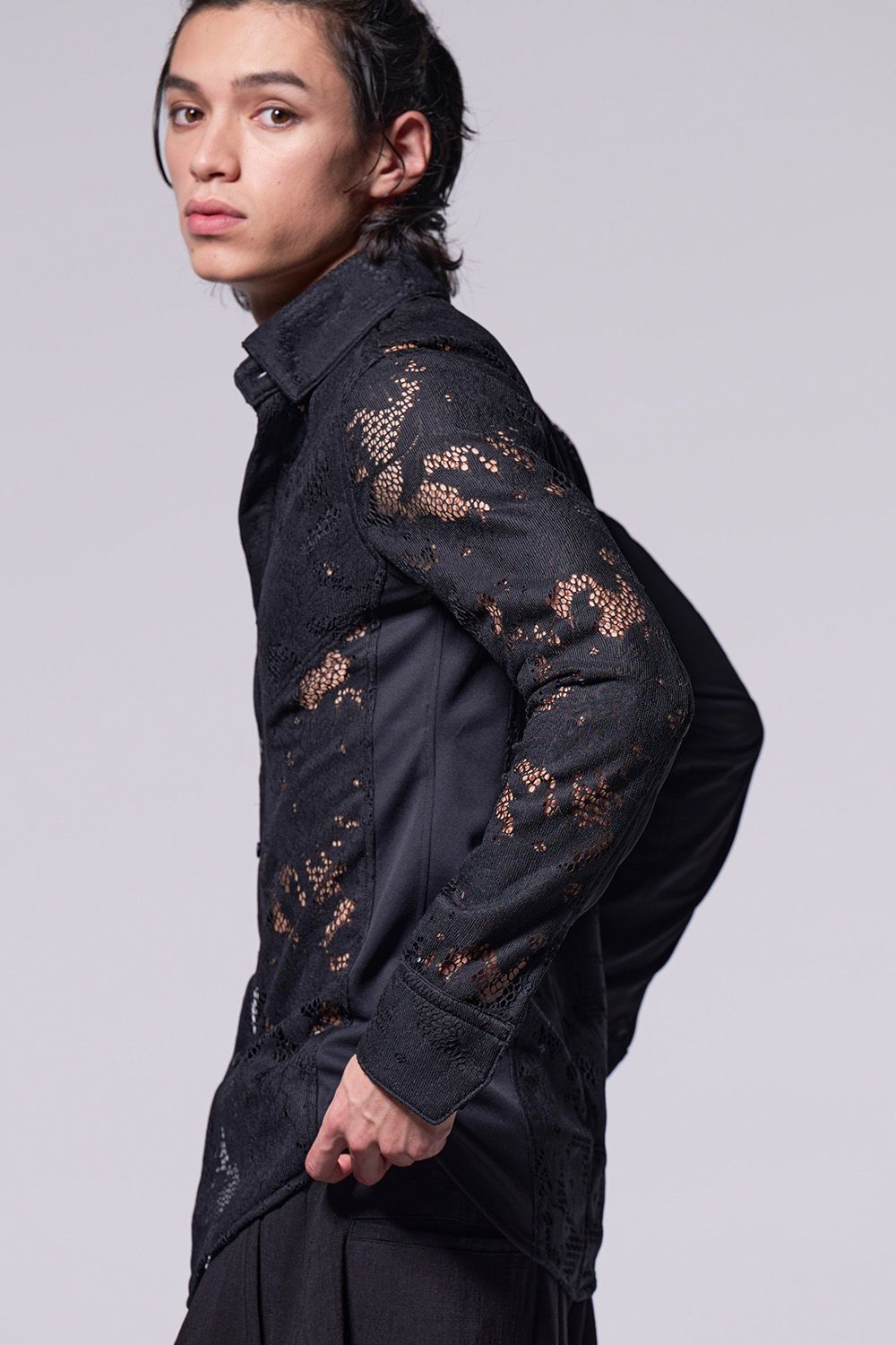 Matte Lace Side Rib Shirt / マット レース サイドリブ シャツ