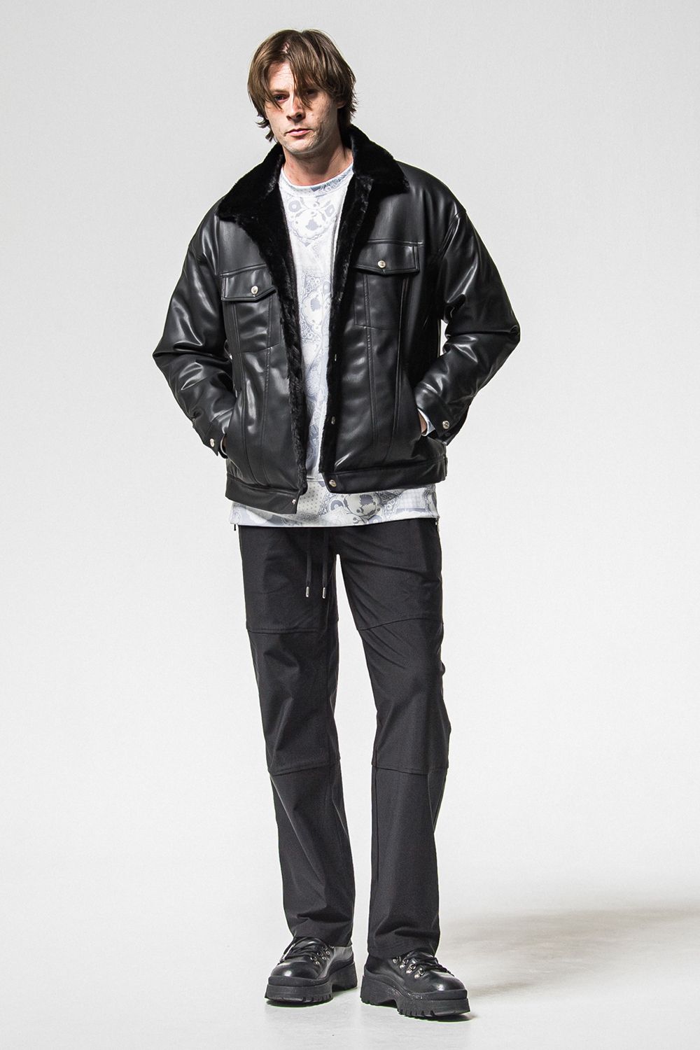 PAISLEY BACK FLEECE DROP TRAINER / 裏起毛 ペイズリー柄 ルーズトレーナー