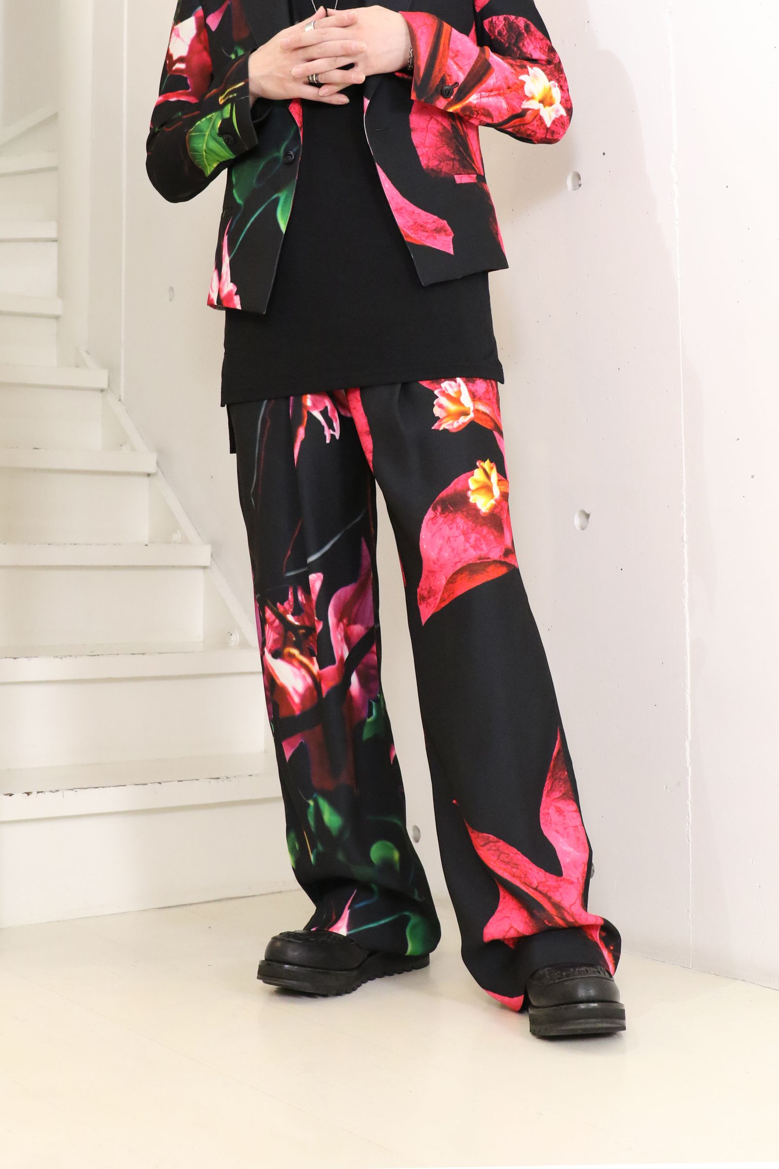 Eco Satin Bougainvillia 2Tuck Wide Slacks  / ブーゲンビリア 2タック ワイドスラックス