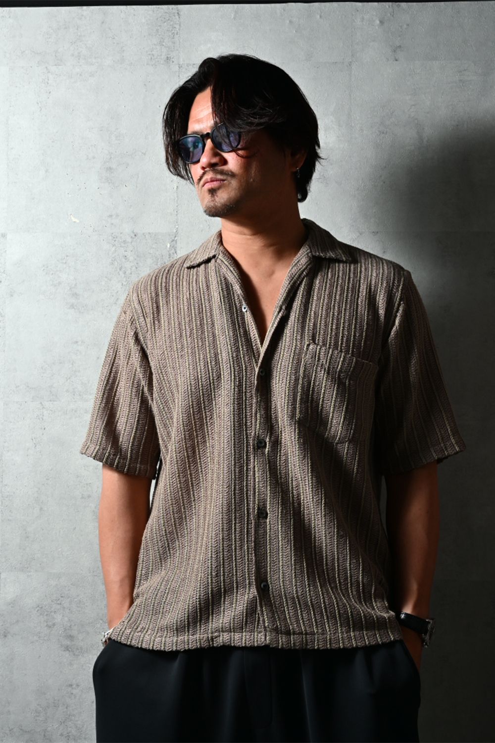 russel shirts / ラッセル織り オープンカラーシャツ