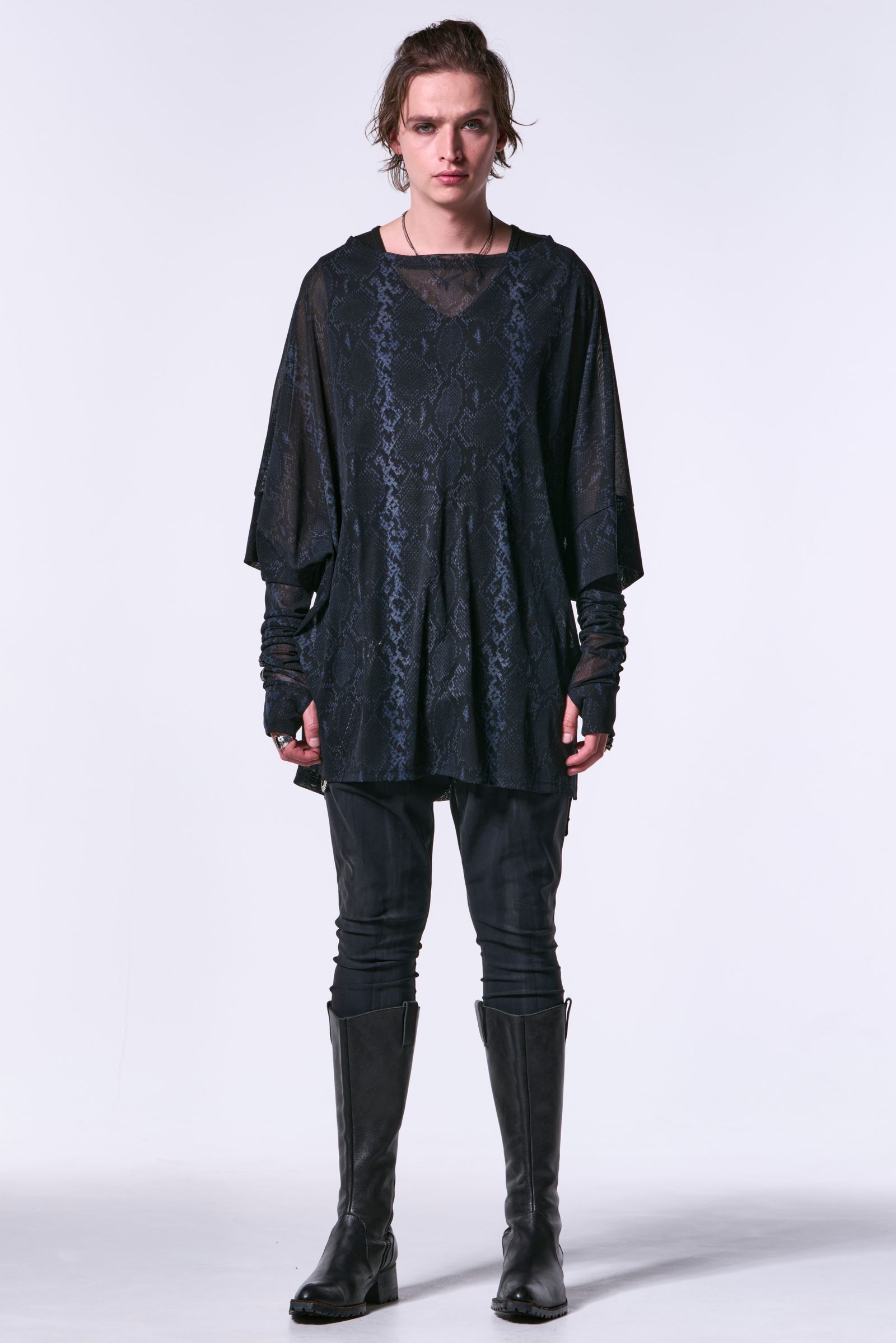 Python Mesh Dolman T-Shirt / パイソンメッシュ ドルマンスリーブTシャツ