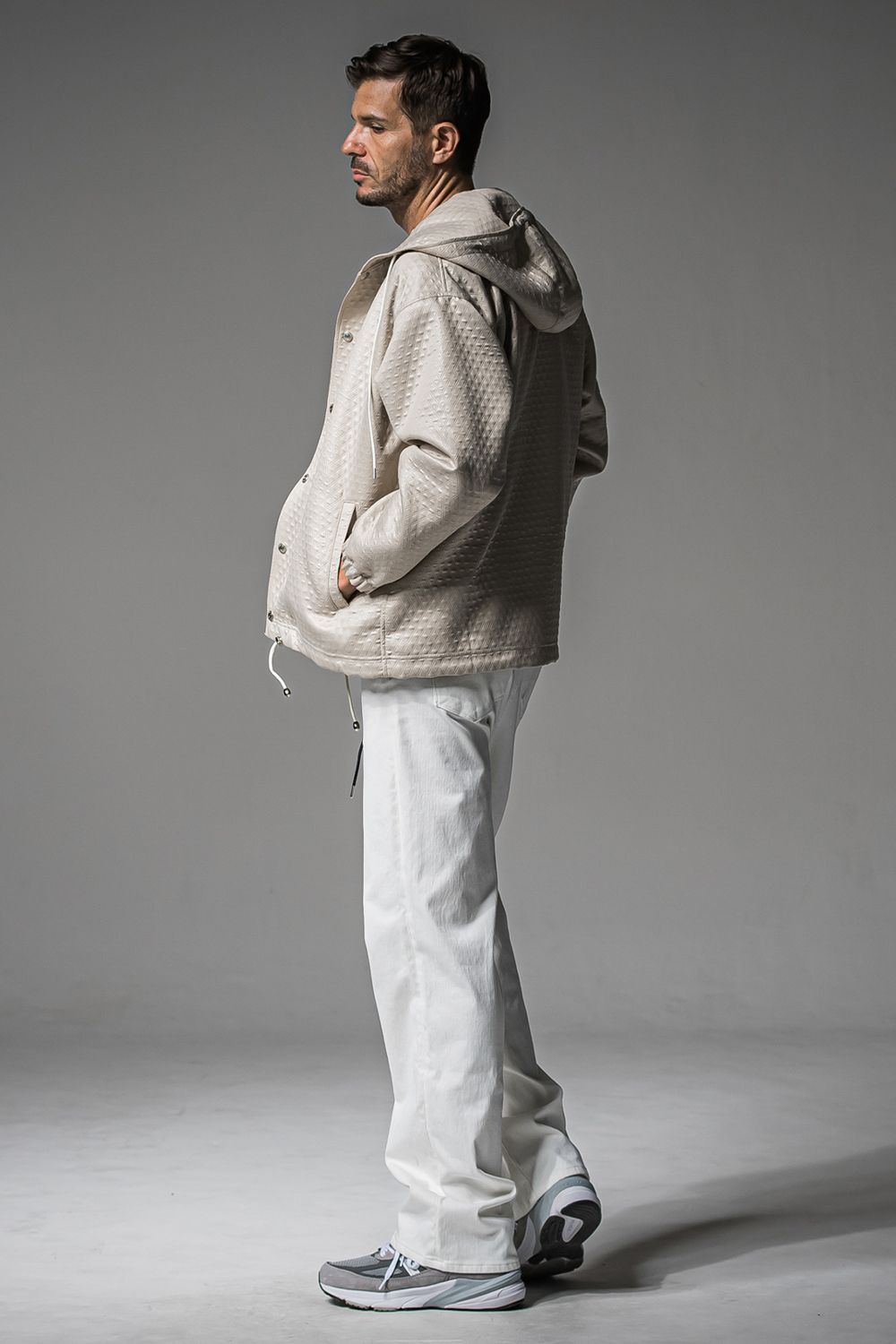 QUILTING COACH HOODIE / キルティング コーチジャケットパーカー