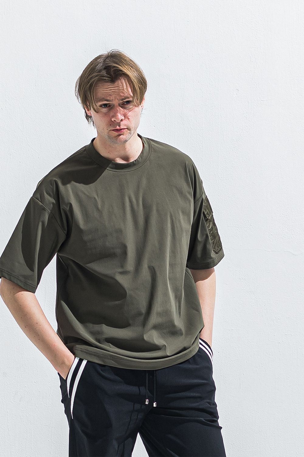 MILITARY POCKET NYLON OVER TEE / ミリタリー ポケット ナイロン オーバー Tシャツ