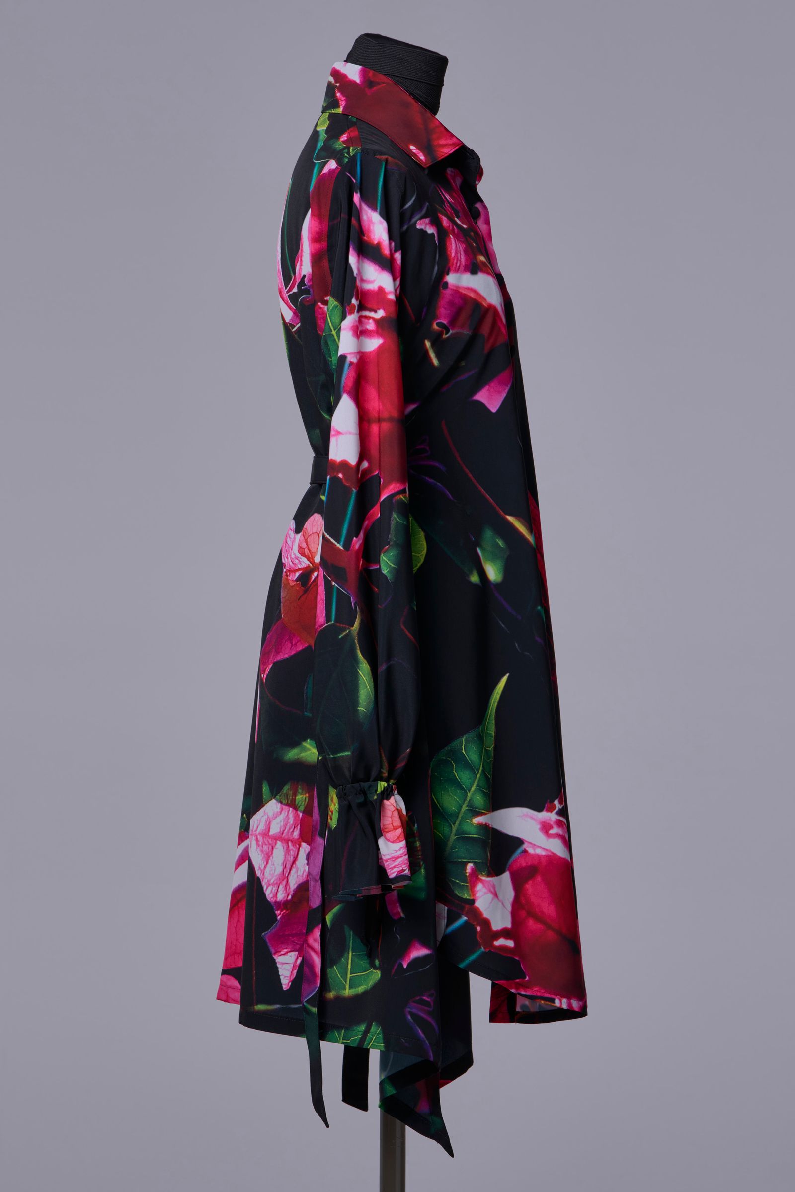 Eco Decine Bougainvillia Shirring Cuffs Flare Shirt / ブーゲンビリア シャーリング カフス フレアシャツ