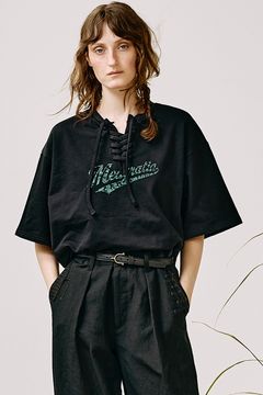 Lace up sweater Tee / レースアップ スウェット Tシャツ