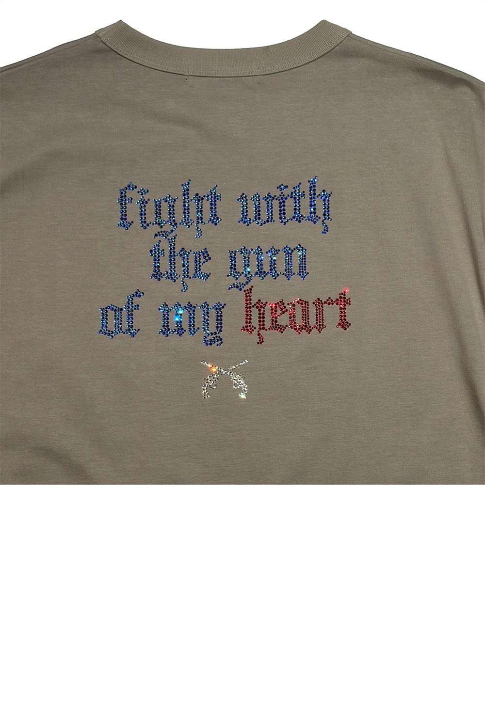 FANC/JER SS FIGHT/SW / ファンクション ジャージ Tシャツ クロス＆メッセージクリスタル クロスガン