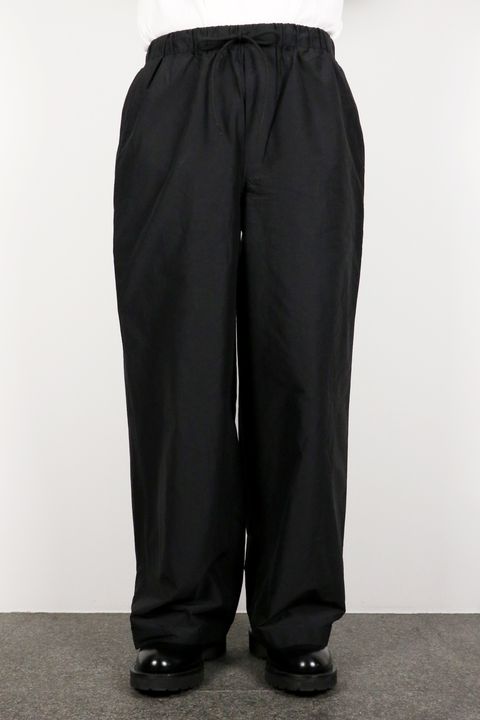 ORGANIC COTTON SILK HIGH COUNT TYPEWRITER ADJUSTABLE HEM EASY WIDE PANTS / オーガニックコットン シルク ハイカウント タイプライター アジャスタブルヘム イージーワイドパンツ