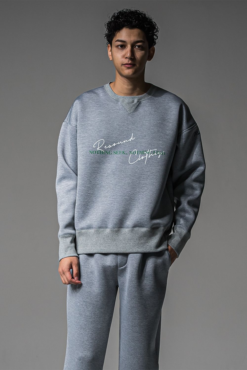 HD NOTHING DROP TRAINER / ドロップショルダー メッセージプリント ルーズトレーナー