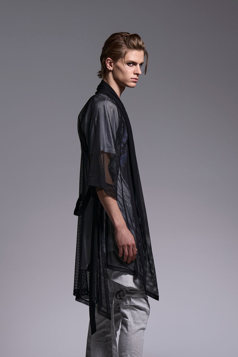 Mesh KIMONO-Sleeve Cardigan / メッシュ 着物スリーブ カーディガン