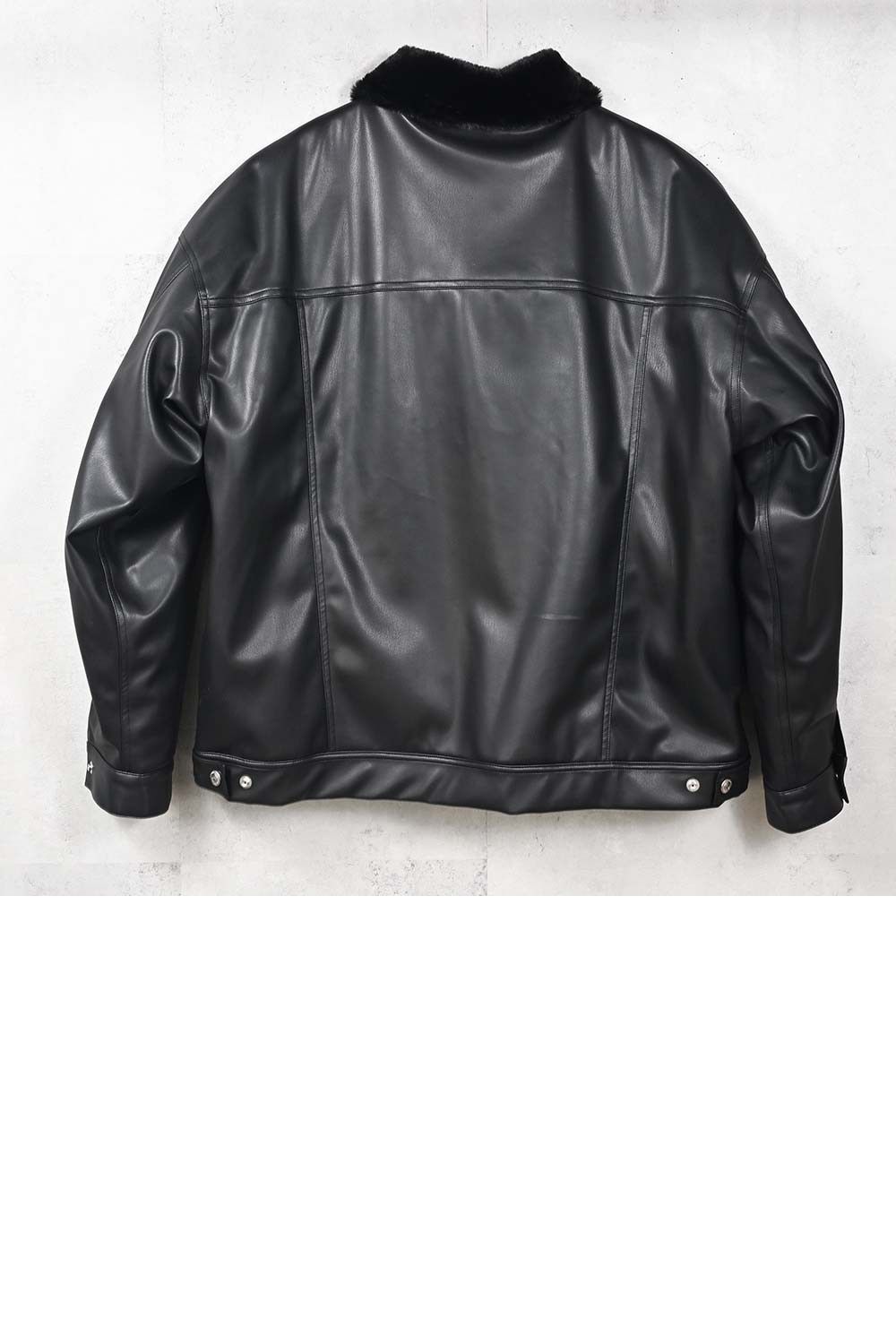 LEATHER FUR OVER G / オーバーサイズ エコレザーGジャン