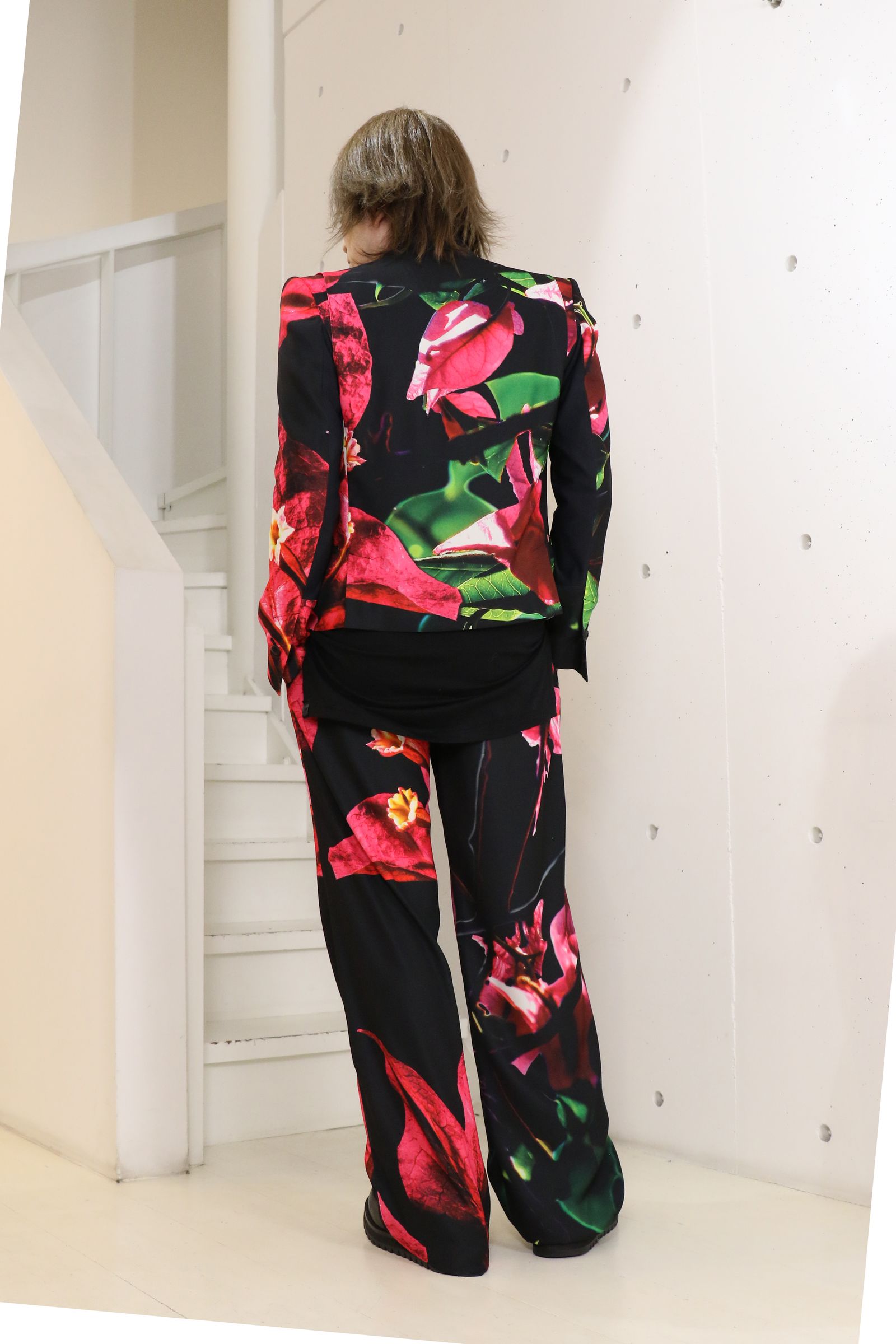 Eco Satin Bougainvillia 2Tuck Wide Slacks  / ブーゲンビリア 2タック ワイドスラックス