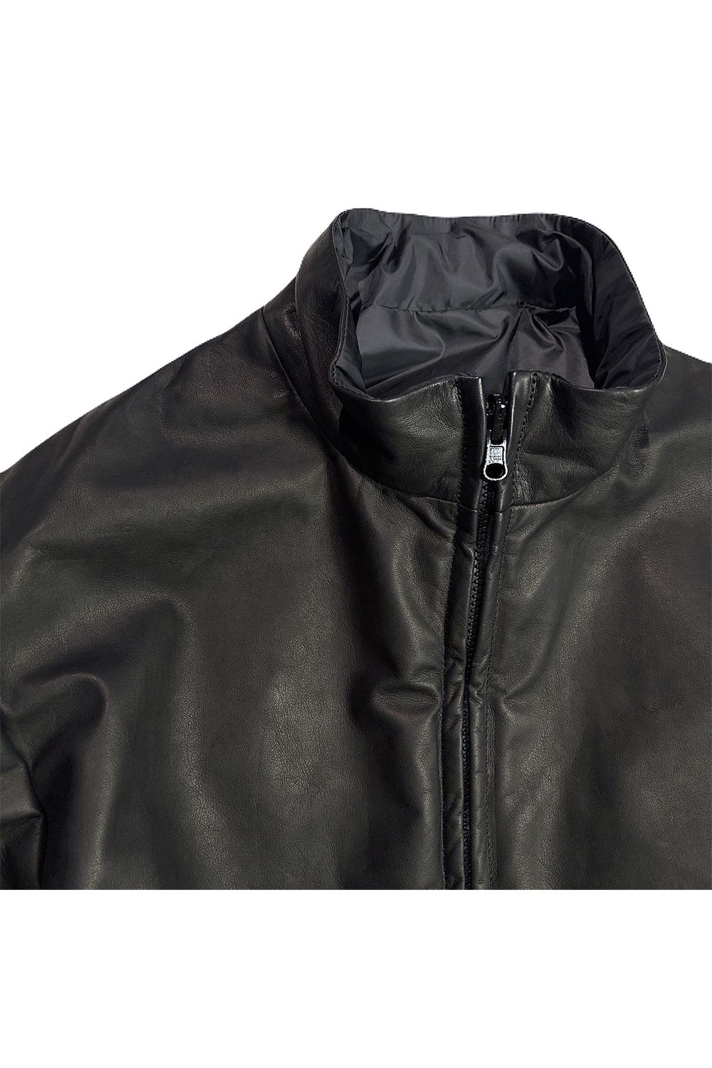 COW LEATHER ZIP JKT / カウレザー ジップ ジャケット スタンドカラージャケット