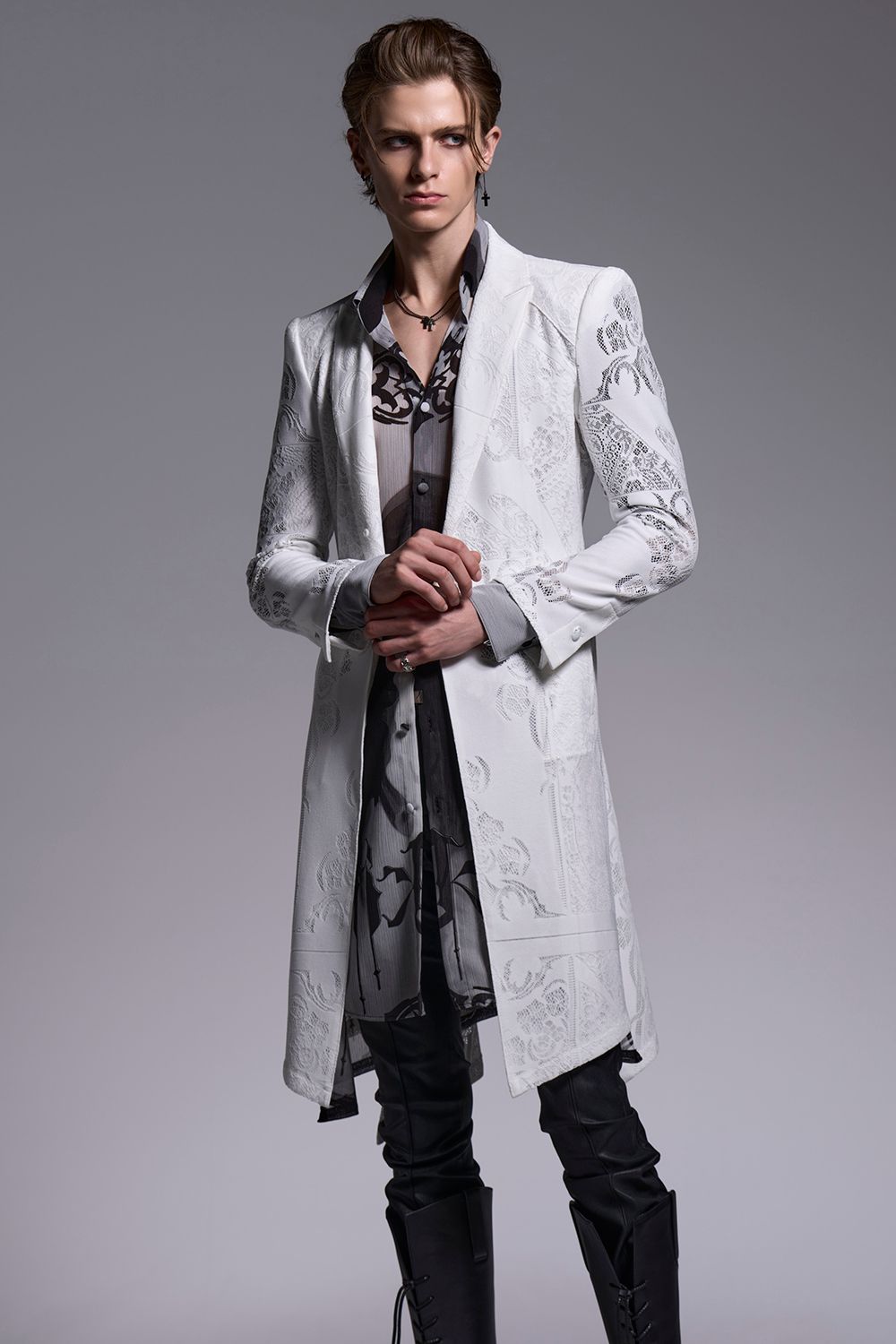 CROSS-Lace Flare Jacket / クロスレース フレアジャケット