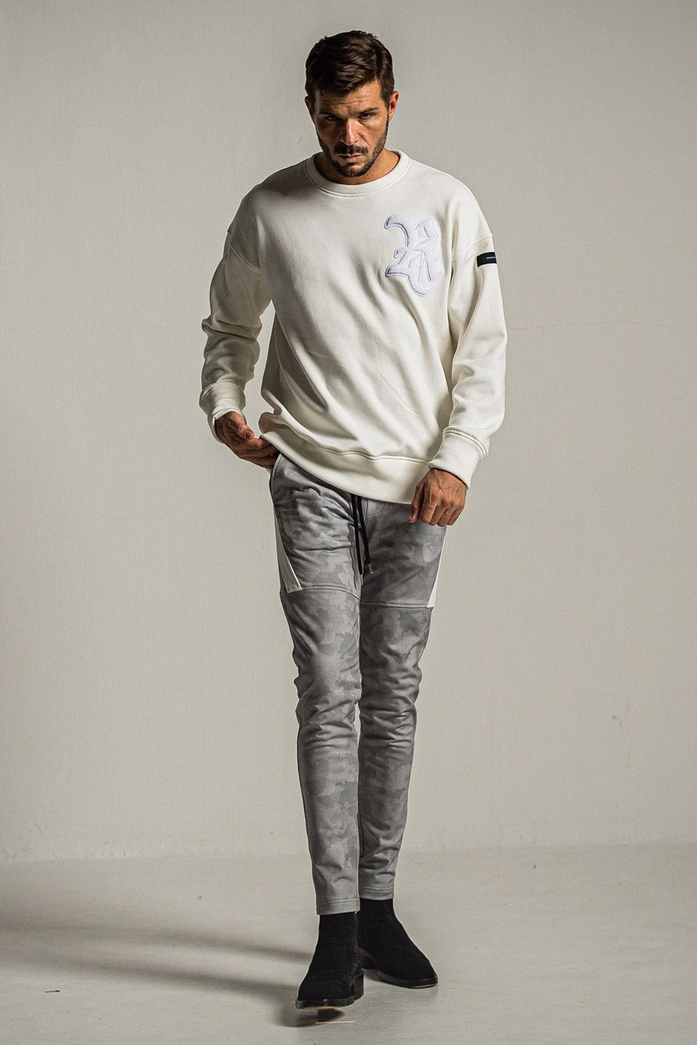 RC CHENILLE VELOURS FLEECE DROP TRAINER / RC シェニール ベロア フリース ドロップ トレーナー