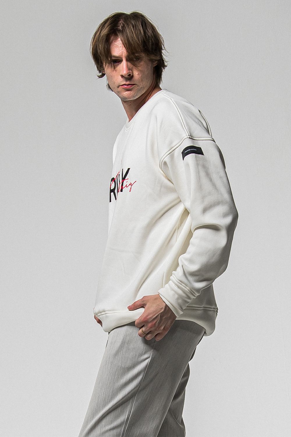 FRIDAY OLD LOGO VELOURS FLEECE TRINER / FRIDAYコラボ オールドロゴ 裏ベロアフリーストレーナー