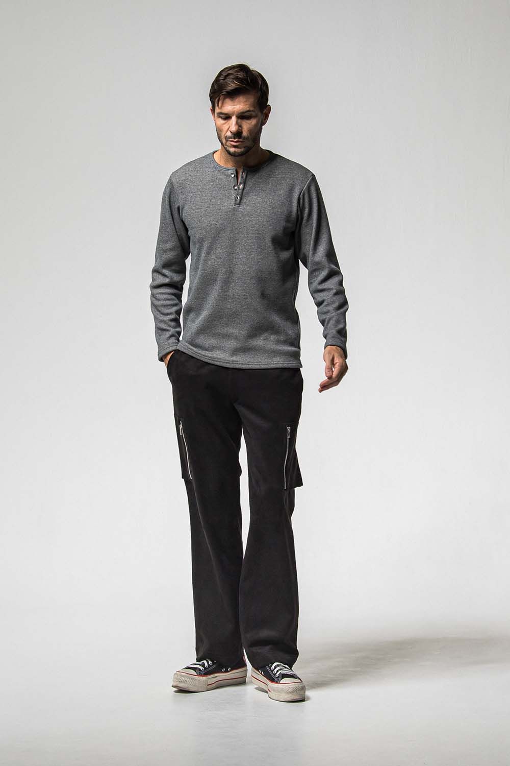 VELOURS FLEECE THERMAL HENRY / ベロア フリース サーマル ヘンリーネック