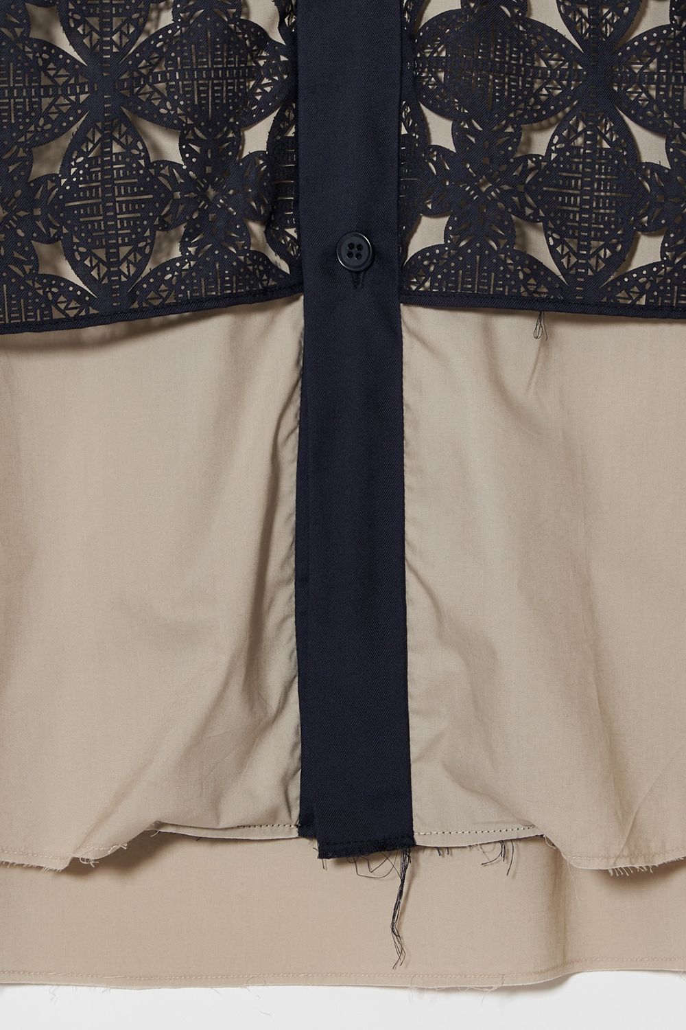 Laser pattern layered shirt / レーザー パターン レイヤード シャツ