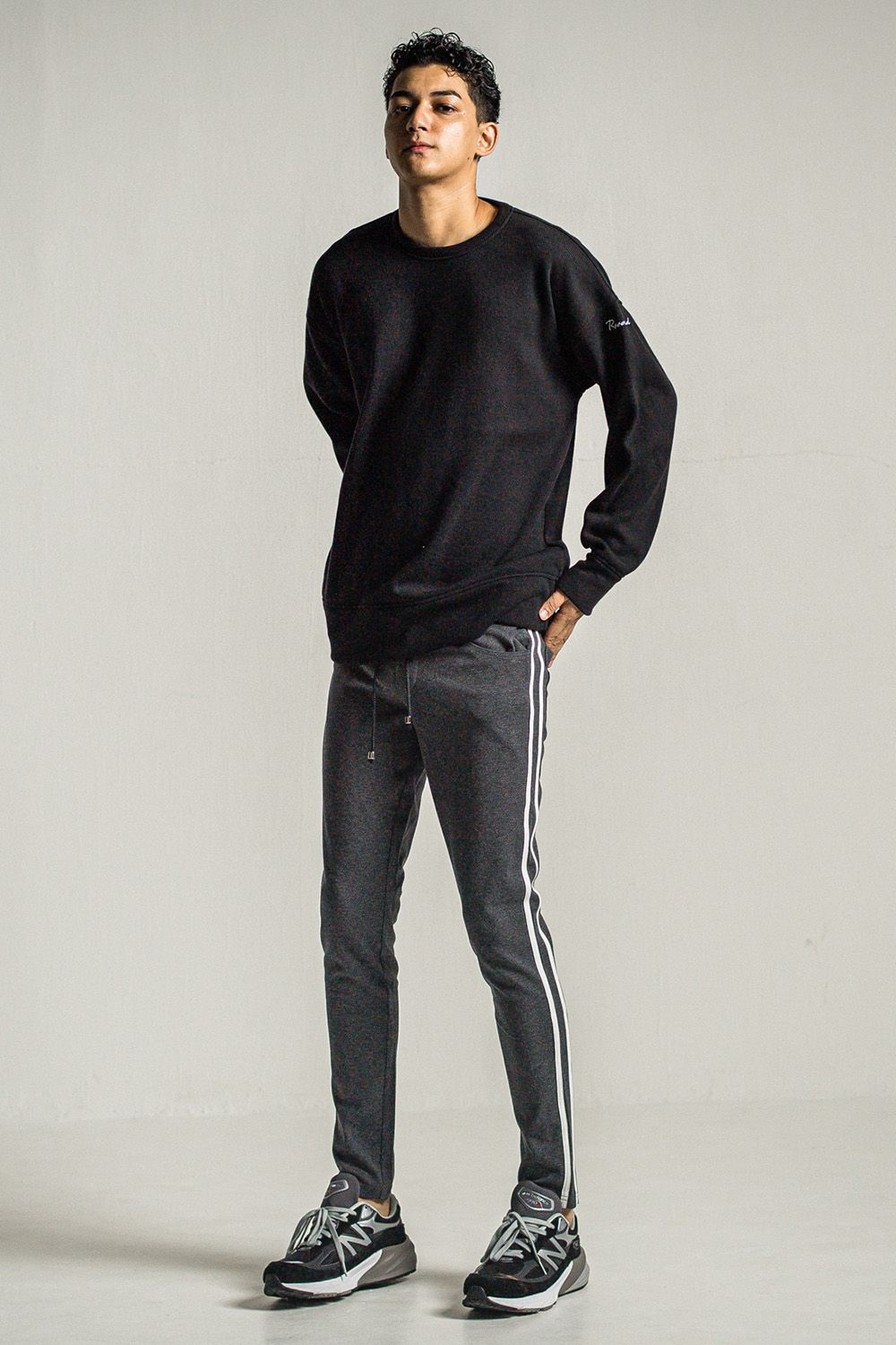 VELOURS FLEECE THERMAL LOOSE TRAINER / ベロア フリース サーマル ルーズ トレーナー