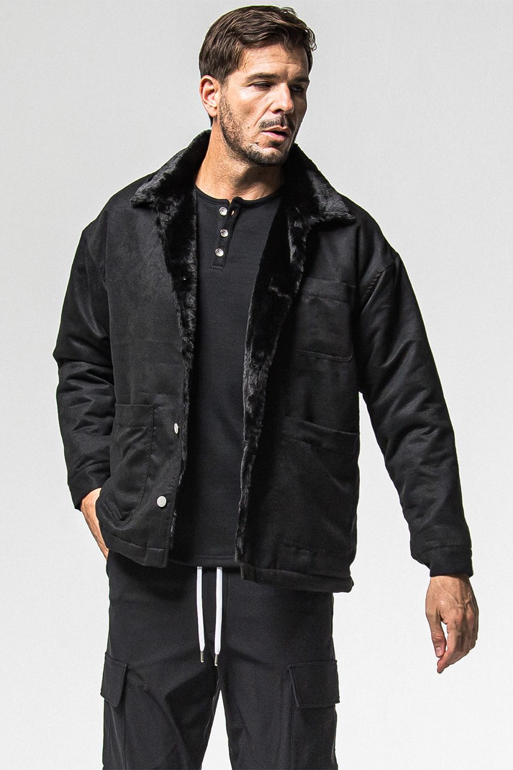 SUEDE FUR COVER ALL / スウェード ファー カバーオール