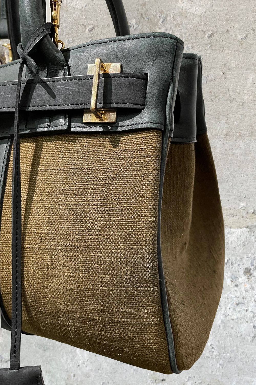 TOTE(SS) BLACK × KAHKI - REMAKEVINTAGE / トート(SS)