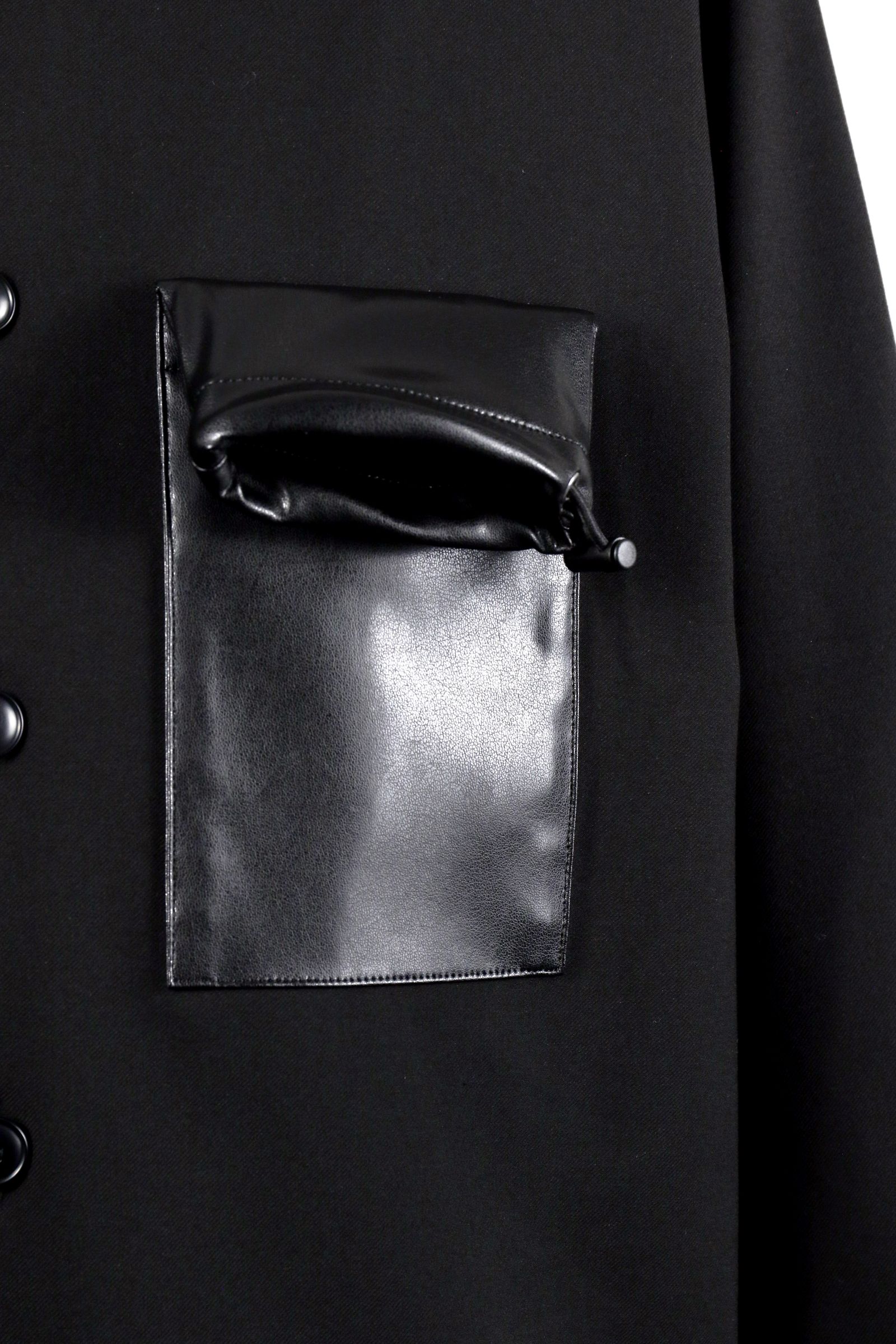 Eco leather pocket SH / エコレザー ポケット シャツ