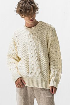 cable law sweater  / ケーブル ローゲージ セーター
