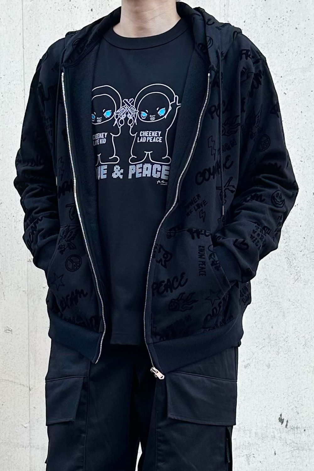 FLOCKY PRINT HOODIE / フロッキー プリント フーディー