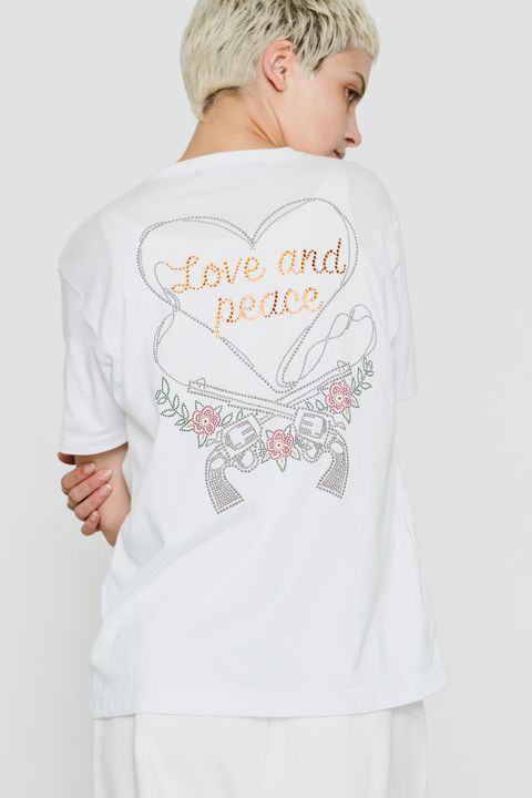 ORGANDY CROSSGUN T (Women's) / ハート クロスガン Tシャツ