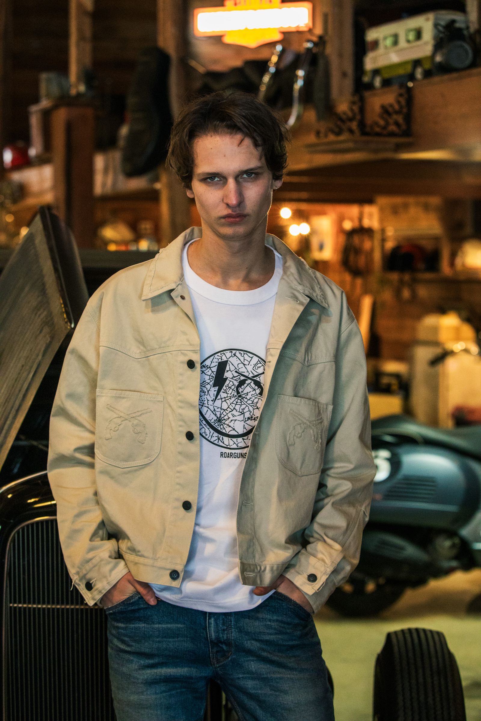 ORG/CO L/S T SMILE / オーガニックコットン スマイルプリント ロングスリーブ Tシャツ