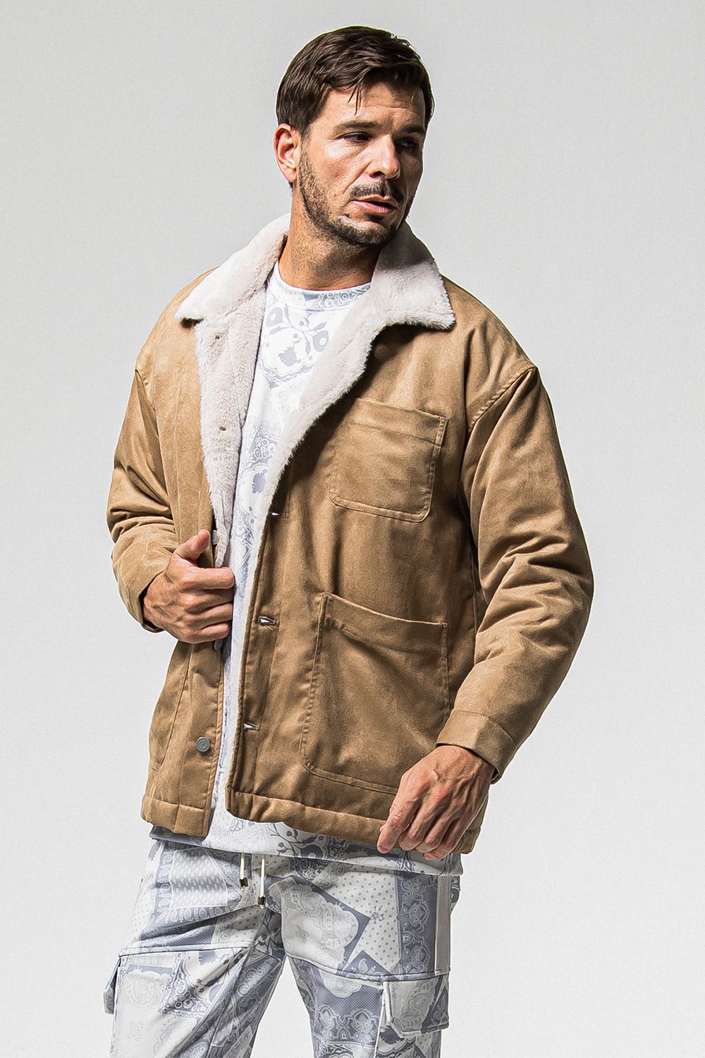 SUEDE FUR COVER ALL / スウェード ファー カバーオール