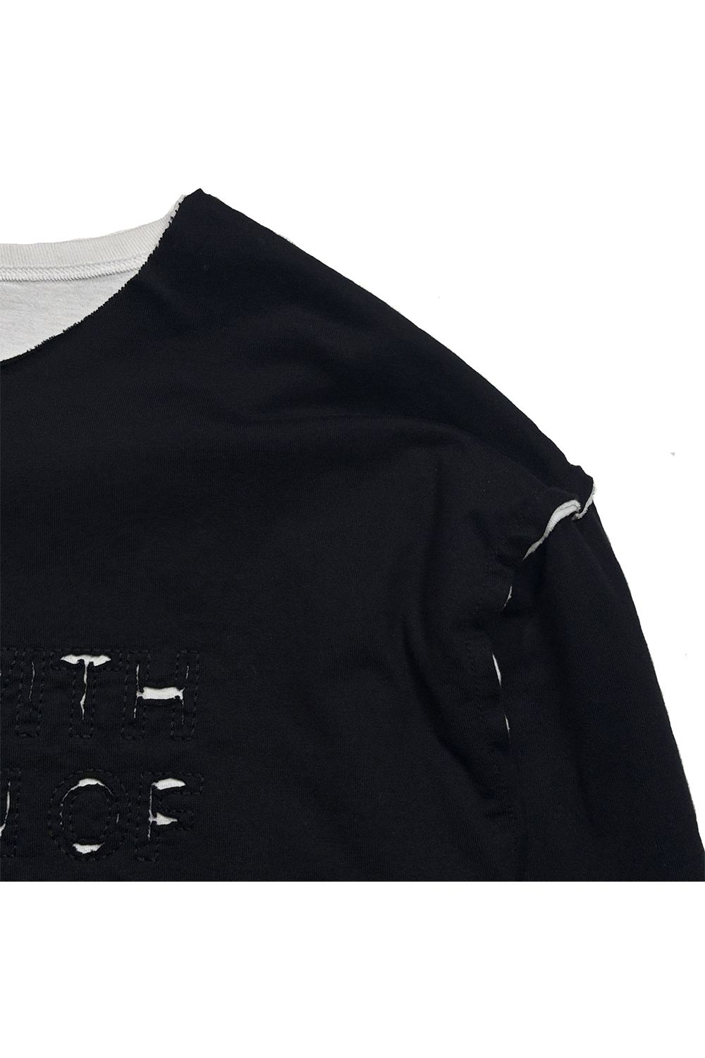 EMB CUT W FACE T / エンブロイダリー カット Wフェイス ロングスリーブ Tシャツ