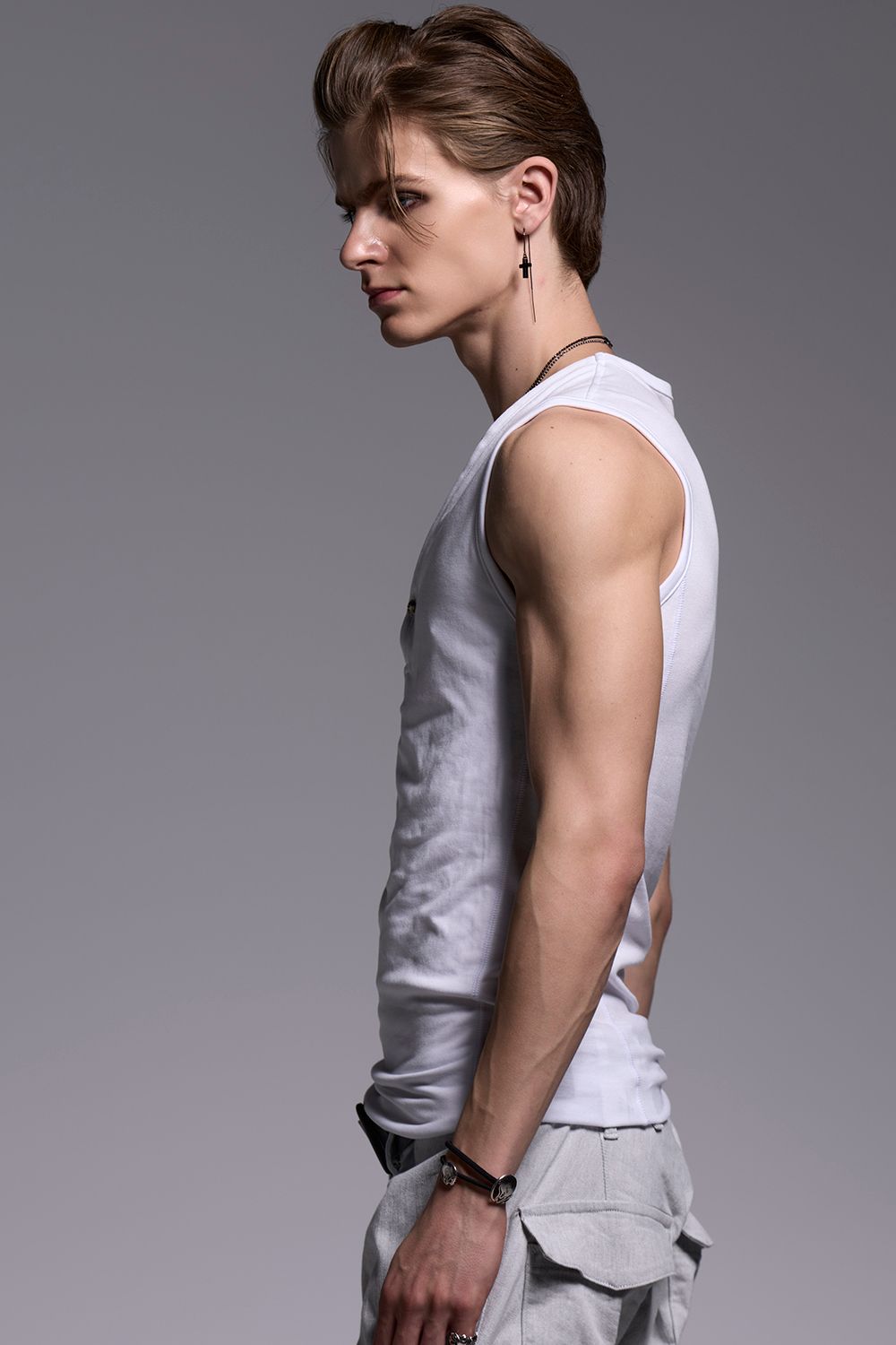 BEATENJIKU Henry Neck Tank Top / ベア天竺 ヘンリーネック タンクトップ