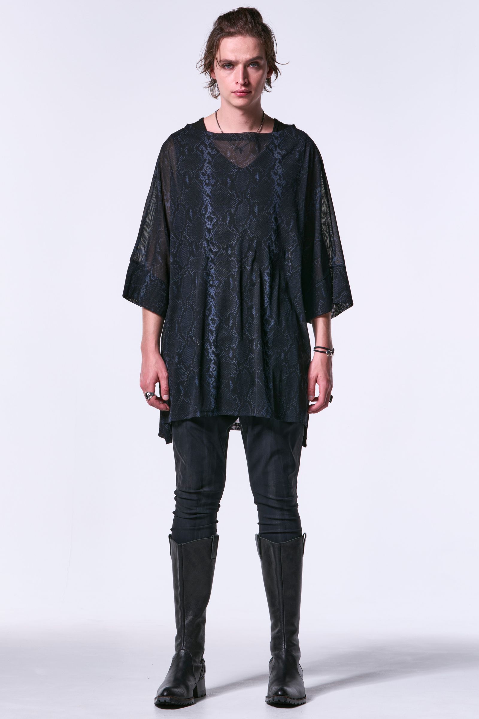 Python Mesh Dolman T-Shirt / パイソンメッシュ ドルマンスリーブTシャツ