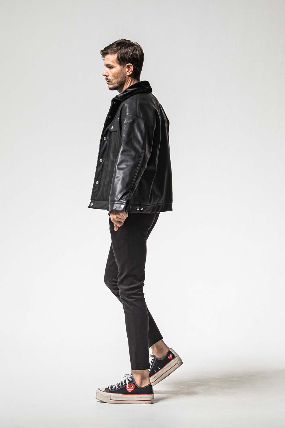 LEATHER FUR OVER G  / レザー ファー オーバー Gジャン