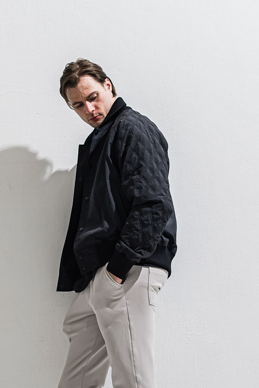 PB Varsity jacket / ラグランスリーブ キルティング バーシティージャケット