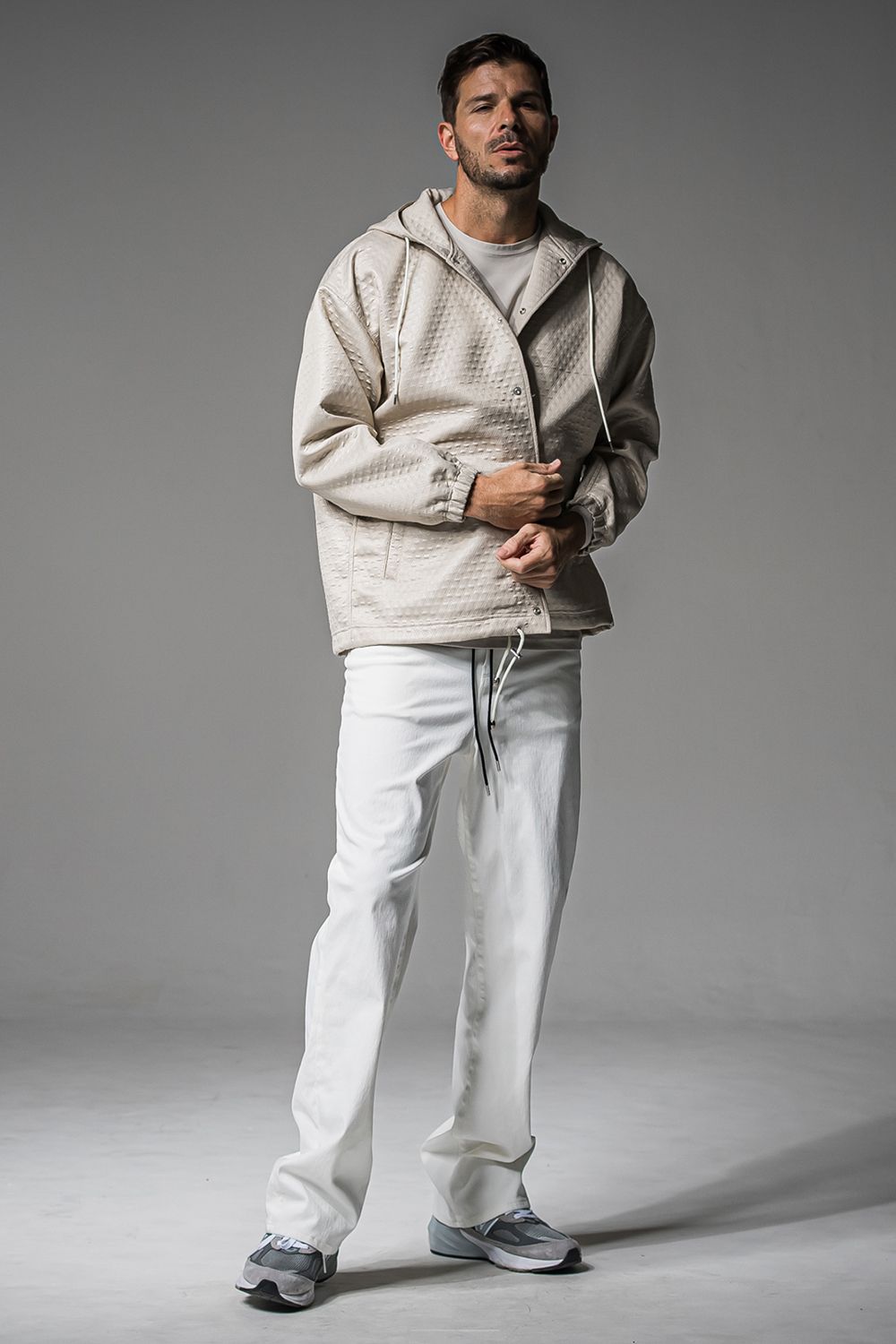 QUILTING COACH HOODIE / キルティング コーチジャケットパーカー