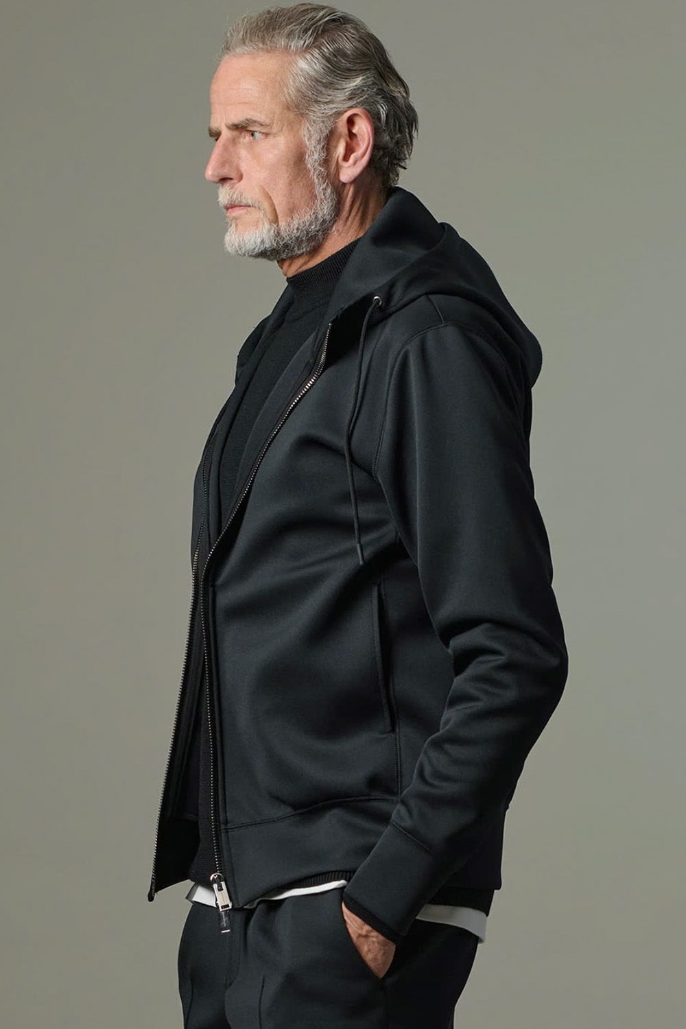 HIGH NECK ZIP HOODIE / ハイネック ジップ フーディー