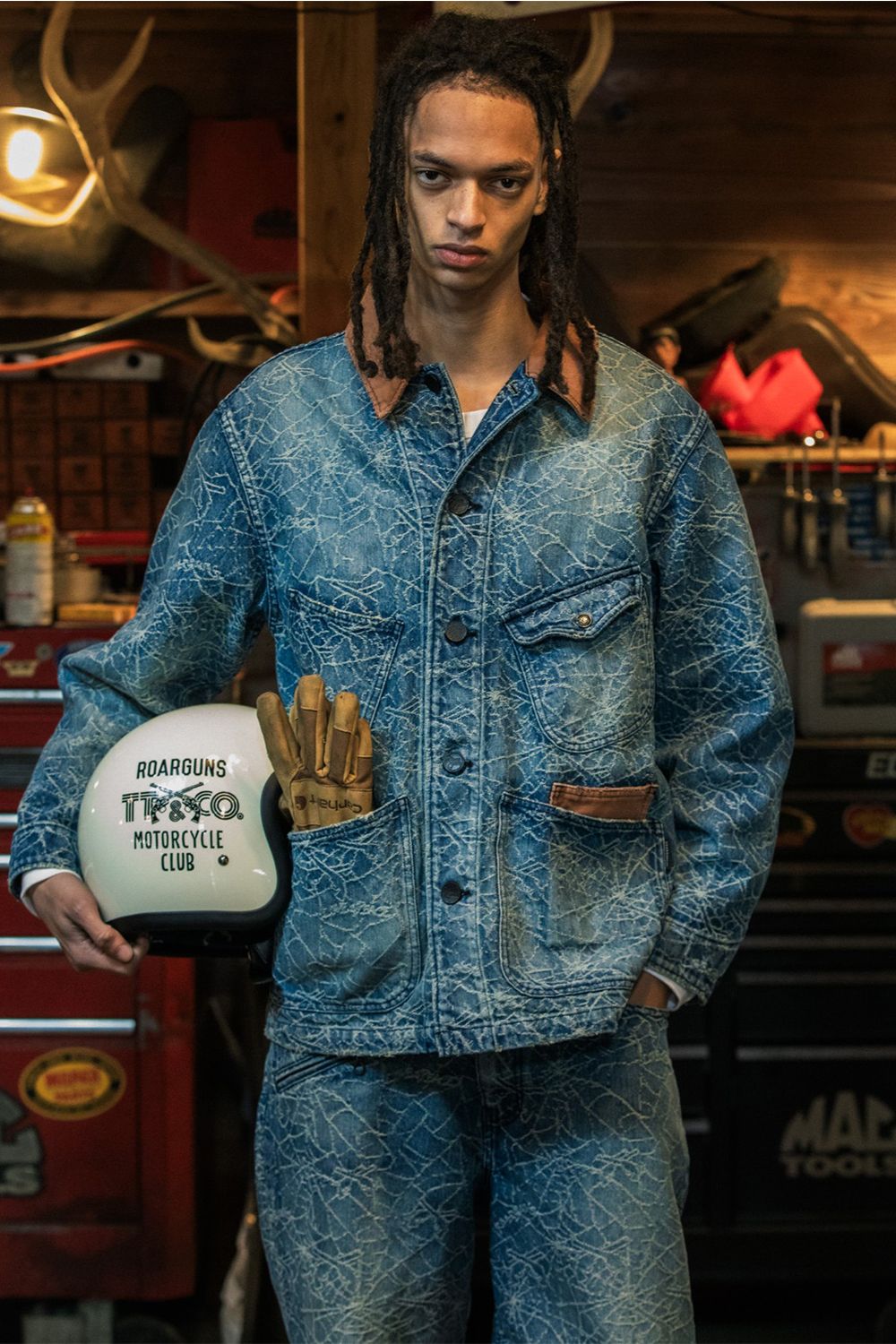 SPIDER JAQ DENIM JKT / スパイダー ジャガード デニム ジャケット