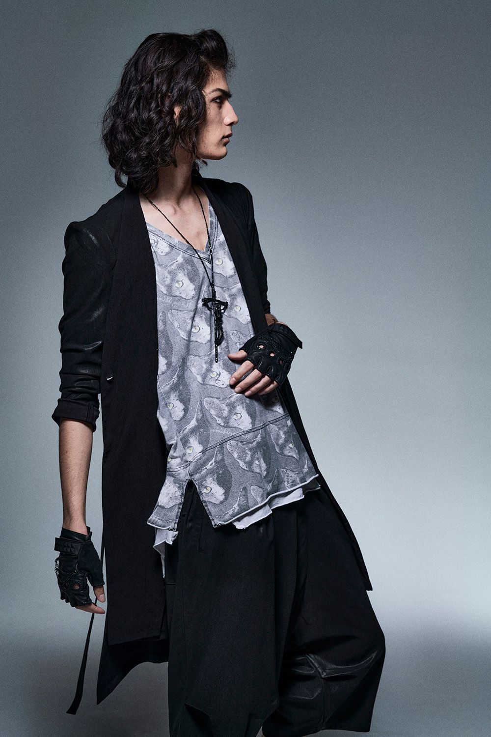 BLACK HONEY CHILI COOKIEキモノカーディガンRoenロエン Black honey chili cookie KIMONO CARDIGAN BLACK HONEY CHILI COOKIE