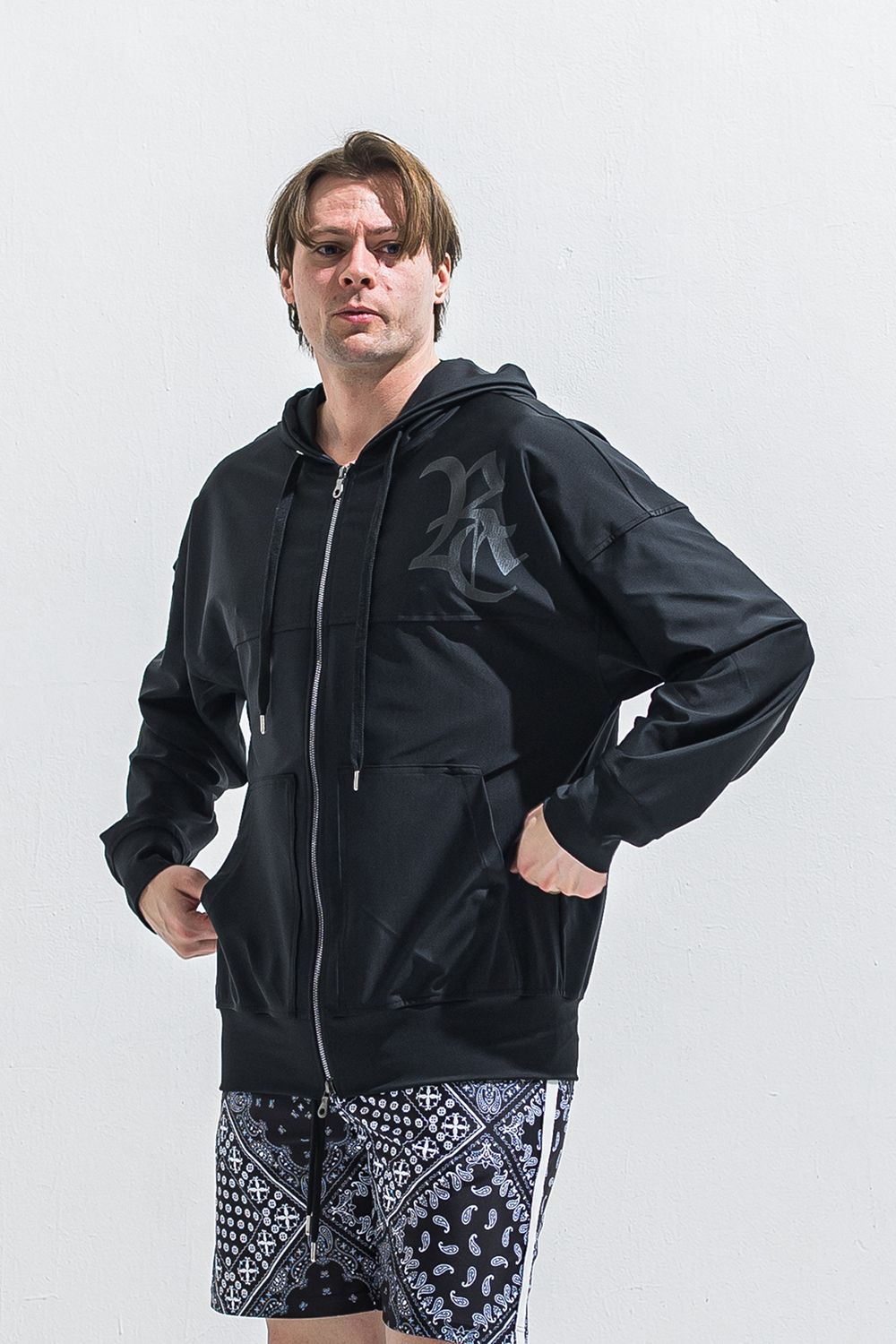 RUSH OVER ZIPUP HOODIE / オーバーサイズ ジップアップ ラッシュパーカー