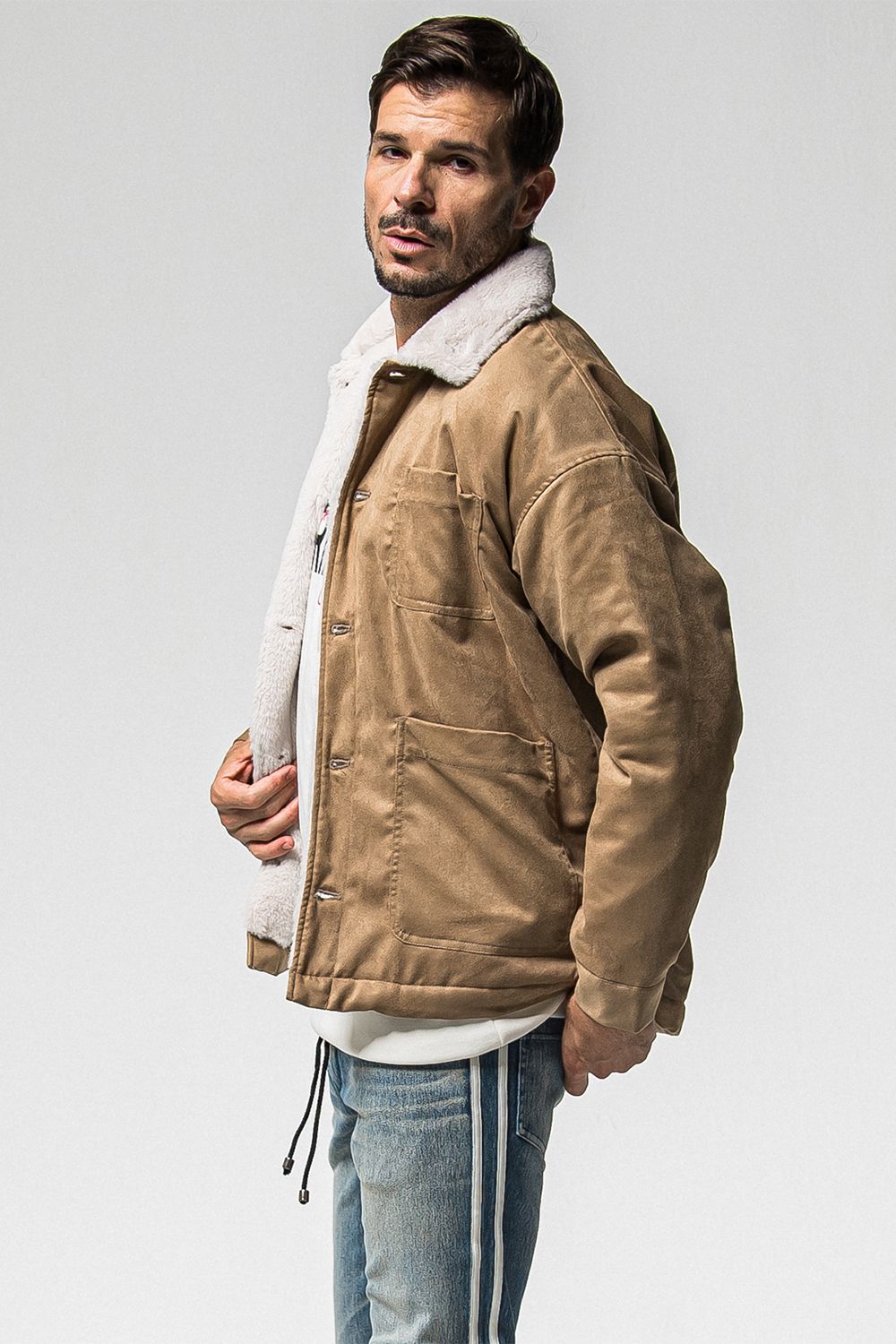 SUEDE FUR COVER ALL / スウェード ファー カバーオール