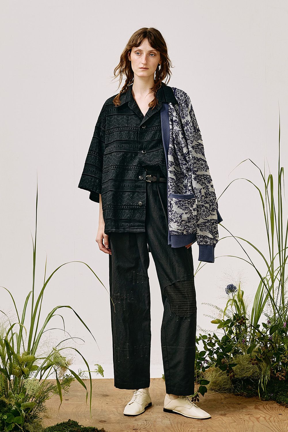 Cut jacquard sheer cardigan / カットジャガード シアー カーディガン