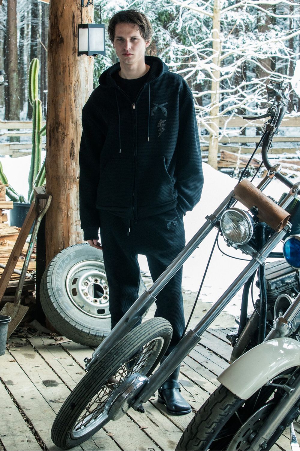 PATCH WAFFLE HOODIE / パッチ ワッフル フーディ