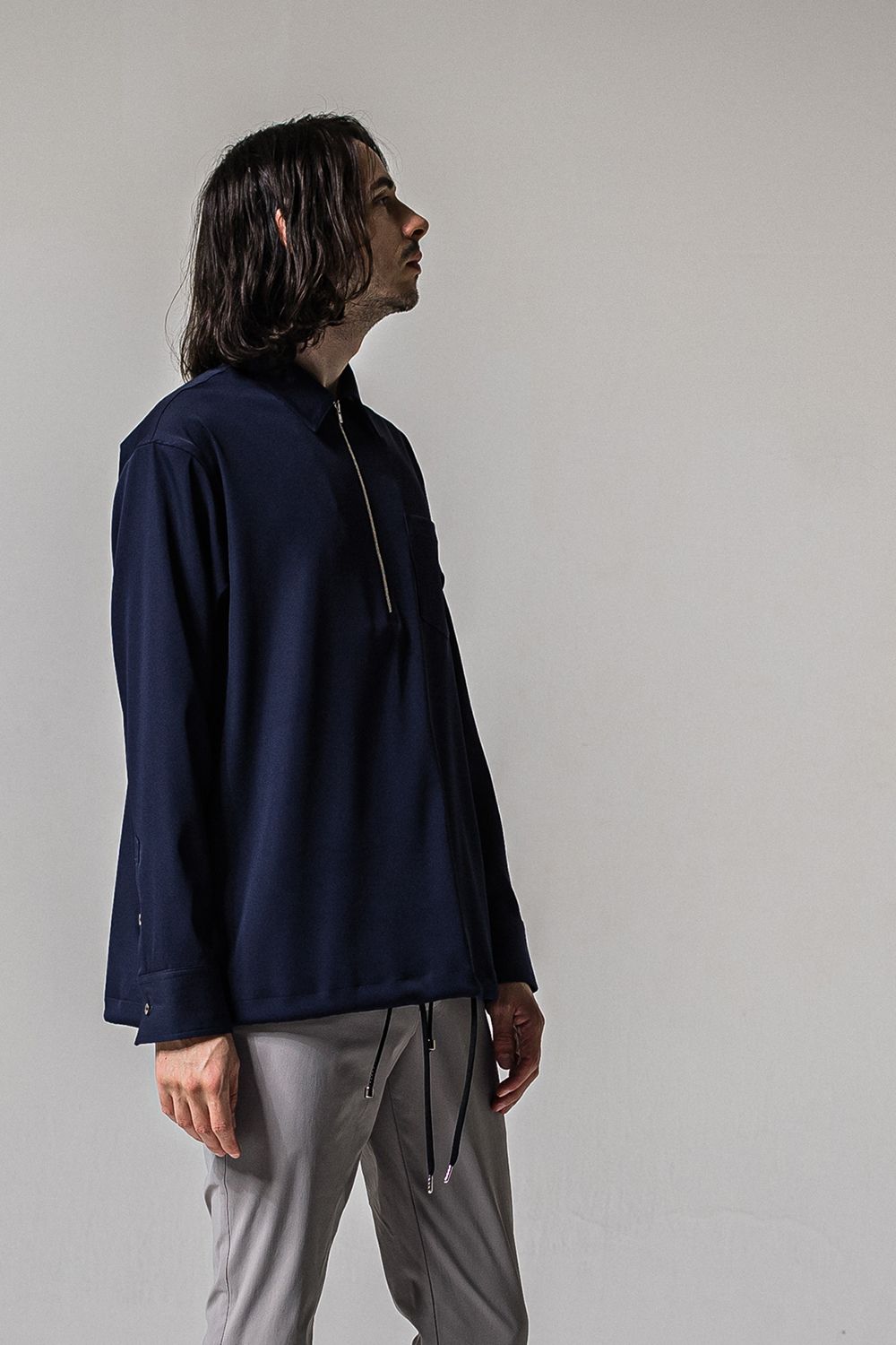 PULLOVER SATIN SHIRT / プルオーバー サテン シャツ