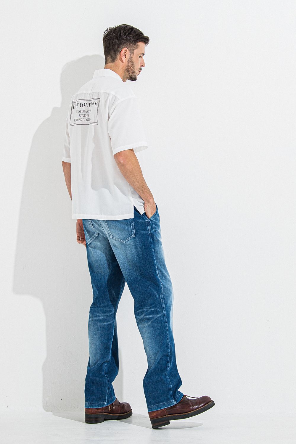 DENIM JERSEY WIDE PT / デニム ジャージ ワイド パンツ