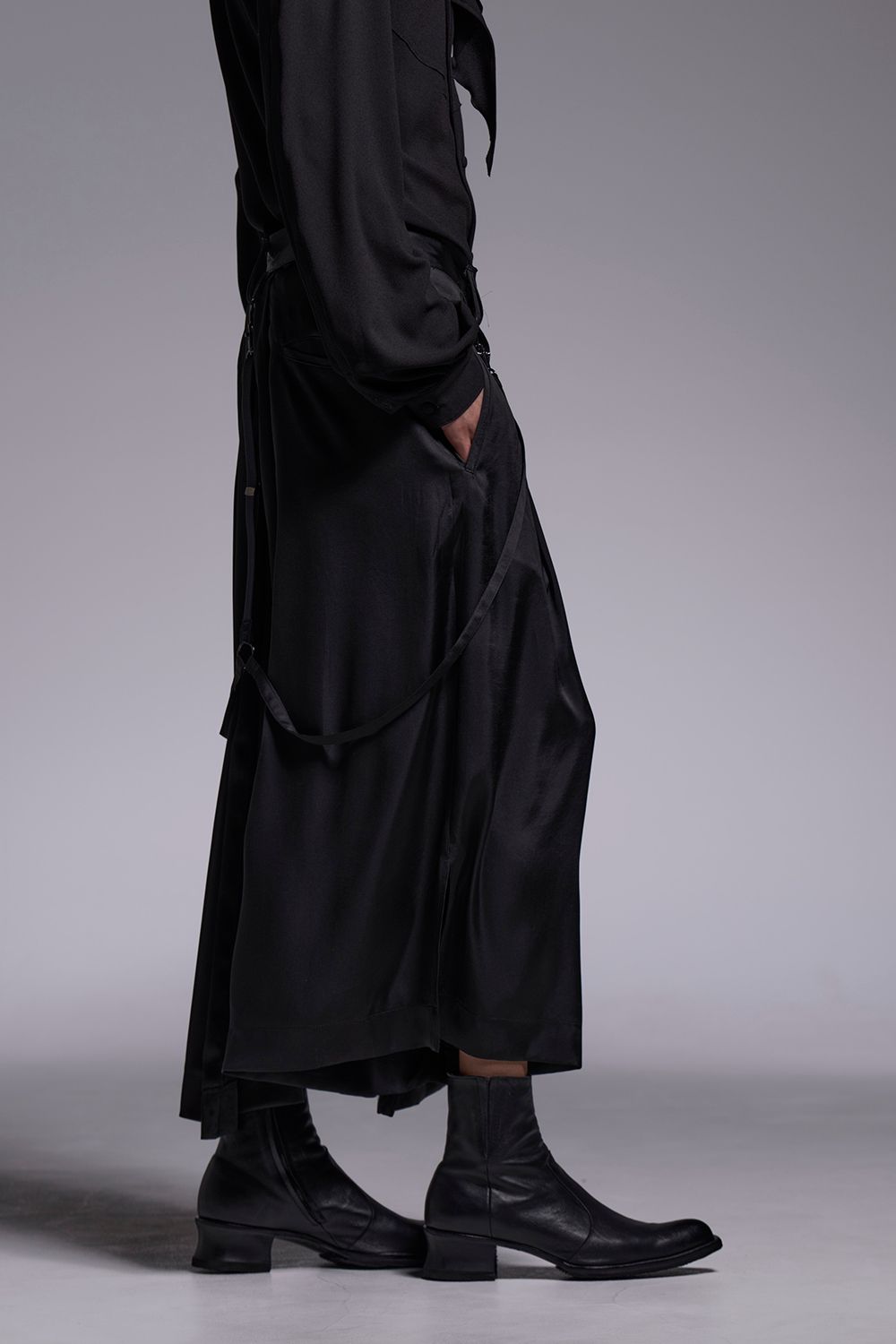 Vintage Satin Skirt Suspender Slacks / ヴィンテージサテン スカート サスペンダー スラックス